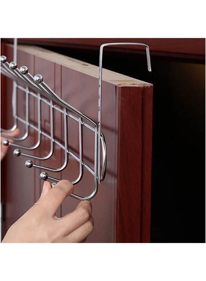 Metal Chrome Finish Multifunctional Door Hook Organiser/Wall Hook Hanger Suitable for Room, Kitchen, Bathroom Silver - Image 1